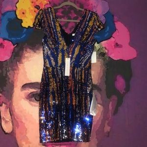 Brand New ! Dress The Population sequin mini dress